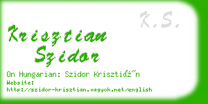 krisztian szidor business card